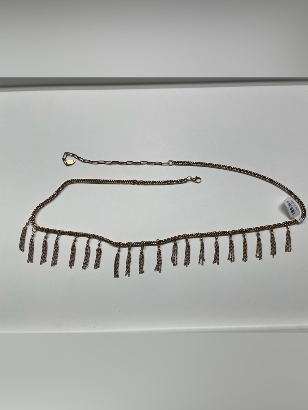 Free People Gold Chain Fringe Tassel Statement Necklace $48